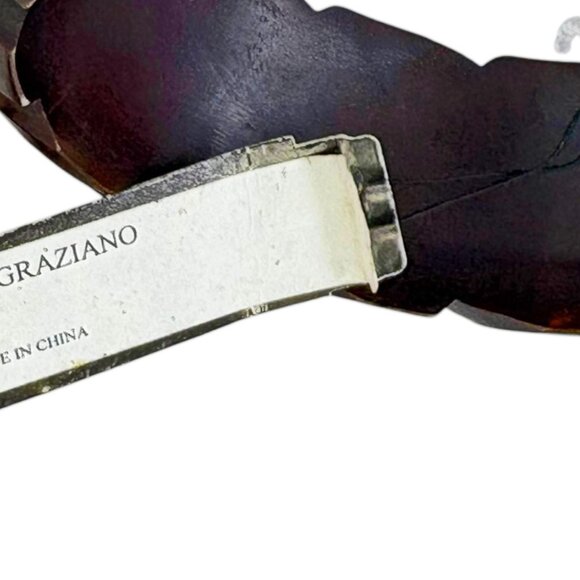 Vintage RJ Graziano Mahogany Carved Lucite Bangle Bracelet - Picture 2 of 7